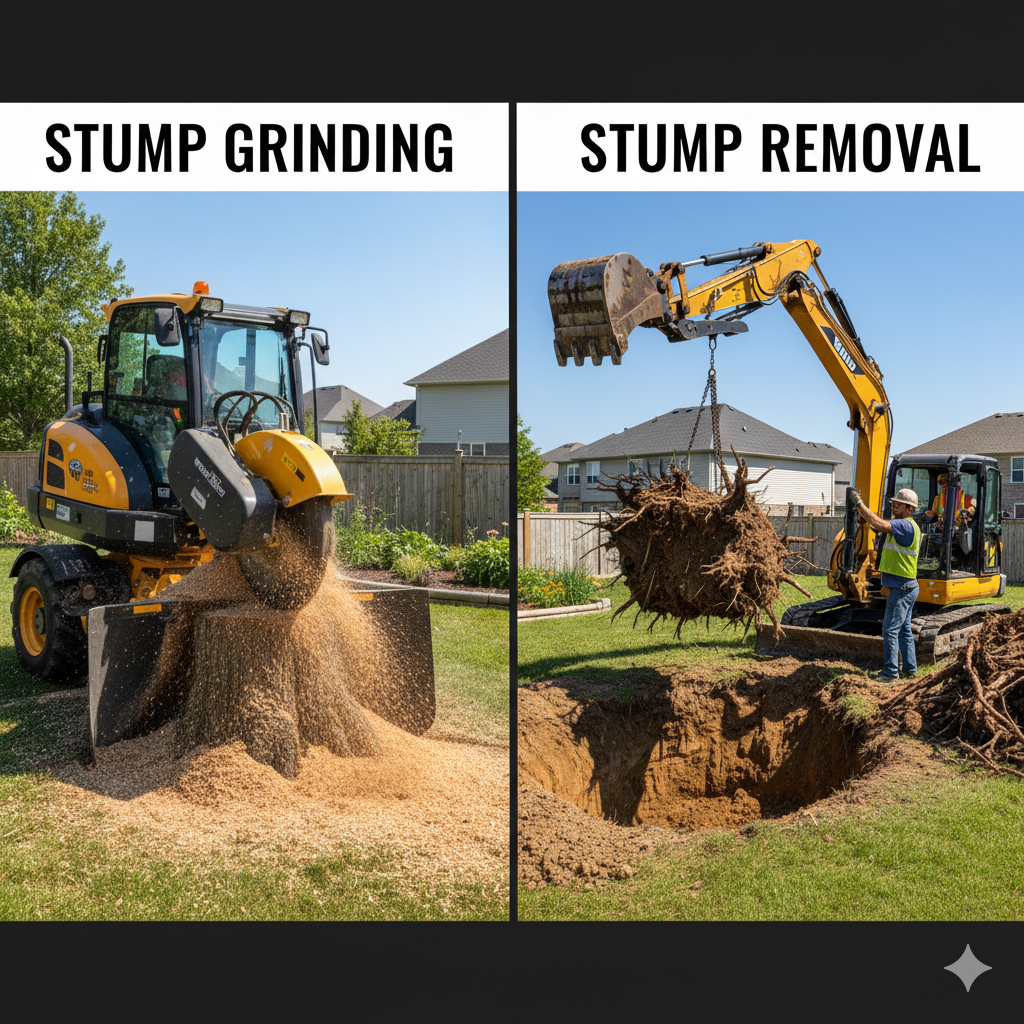 Stump Grinding vs Stump Removal